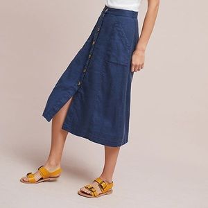 Akemi + Kin Anthropologie Linen Skirt